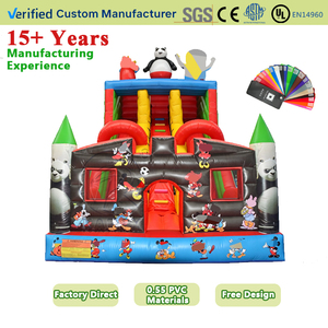 Toboggan gonflable commercial à double piste, château gonflable certifié CE en PVC, respectueux de l'environnement, garantie 3 ans - Product Image 1