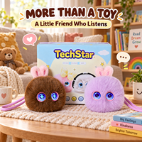Mini Peluche Lapin IA Portable avec Yeux LED Animés, Chat Vocal, Porte-clés, Cadeau Kawaii pour Enfants