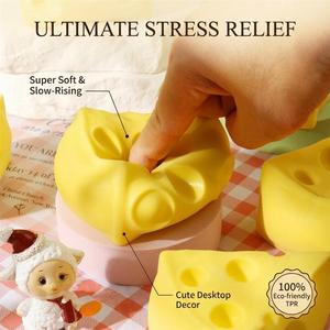 Juguetes Sensoriales Antiestrés de TPR Ecológicos con Forma de Cubo de Queso para Niñas de 14 Años en Adelante, de Subida Lenta, Venta al por Mayor - Product Image 6