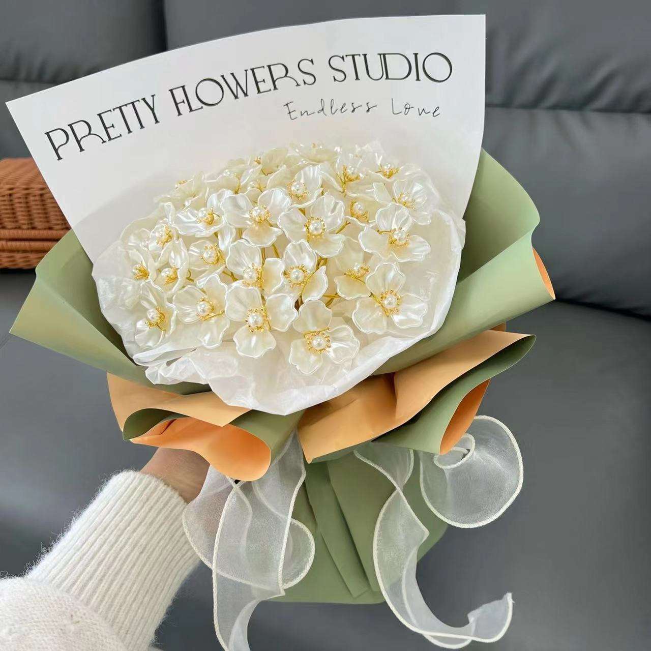 33 bouquets de perles de magnolia blanc