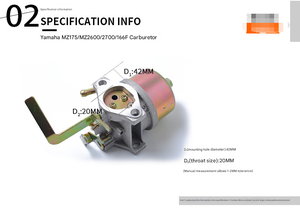 Kit de Carburador Universal MZ175 MZ2600 166F para Generador - Piezas de Repuesto OEM (Diseño Compatible) - Product Image 2