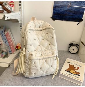 Cute Bow Girl's Junior High College Student <b>Backpack</b> Female Soft Quilting Lightweight Travel for Women - Product Image 6