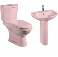 Articles sanitaires en céramique, toilettes en porcelaine de couleur blanche, bleue et rose à vendre