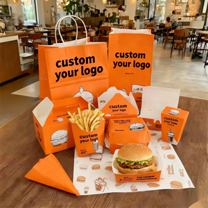 Biểu Tượng Tùy Chỉnh Takeaway Khoai Tây Chiên Bao Bì Chip Hộp, Thức Ăn Nhanh Container Chiên Gà Nugget Bỏng Ngô Hộp Thực Phẩm Container Set - Product Image 2