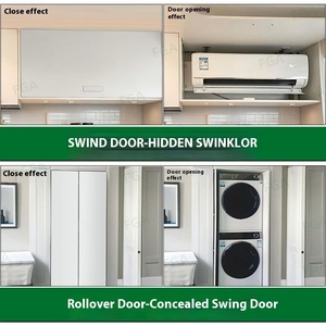 Pintu ayun lipat Flip-Up Modern untuk ruang tamu, pintu saku tersembunyi dengan rel geser teleskopik - Product Image 4