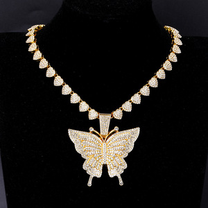Collier papillon en strass de style européen et américain, best-seller transfrontalier, chaîne de clavicule, accessoire de cou unique - Product Image 2