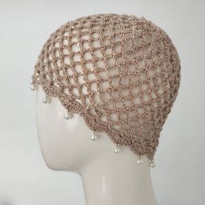 Filet à cheveux en crochet <span class=keywords><strong>pour</strong></span> femmes, orné de paillettes et de perles, style vintage, en maille <span class=keywords><strong>tricot</strong></span>ée, couvre-chef bohème perlé, bonnet élastique <span class=keywords><strong>pour</strong></span> chignon <span class=keywords><strong>pour</strong></span> filles - Product Image 5