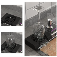 Évier de cuisine moderne multifonction en acier inoxydable 304 à double bac avec robinet cascade et égouttoir noir 10045 – Meilleures ventes