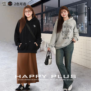 Sudadera con Capucha de Forro Polar para Mujer, Talla Grande, Marca Runqi, Estampado de Dibujos Animados, Color Negro Oscuro, Gruesa, para Invierno, con Etiqueta - Product Image 2