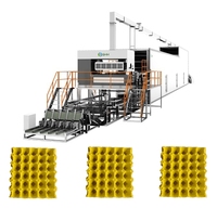 Automatische machine voor eierdozen van afvalpapier |   Grote productielijn voor pulpmodellering met meerlaagse droger