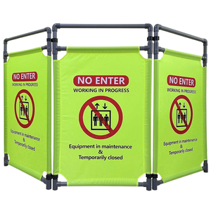 Barrière de circulation à cadre en PVC robuste à <span class=keywords><strong>3</strong></span> <span class=keywords><strong>panneaux</strong></span> Panneau de sécurité pliable de <span class=keywords><strong>3</strong></span>.2 pieds Symbole d'avertissement haute visibilité pour la sécurité - Product Image 6