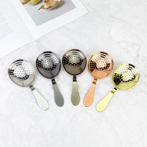 Wholesale Antique Gold Julep Strainer SS304 Stainless Steel <b>Bar</b> <b>Tool</b> Bartender Cocktail Spoon for Mixing Glass and Shaker - Product Image 1