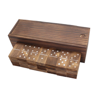 Table en bois carbonisé jeu de société Tic Tac Toe Domino ensemble tour de culbutage Solitaire marbre casse-tête jeu Mancala Cribbage