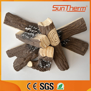Modern 5pcs Steel Ceramic Fiber <strong>Eco</strong>-Friendly Natural Realistic Fire <strong>Log</strong> for Indoor Gas Fireplace Used Fire Pit SUNTHERM - Product Image 5