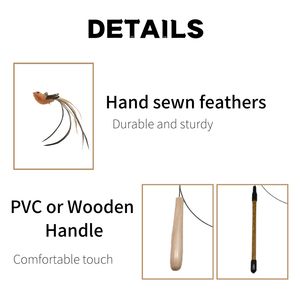 Venta caliente simulación pájaro gato pluma juguete divertido palo Teaser ventosa adhesiva poliéster ecológico resistente a mordeduras característica - Product Image 2
