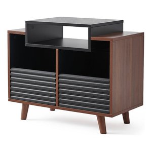 Mobile HI FI OSLO 800 Noir et Noyer (80cm) NOROSVI80ABSWN - Product Image 1