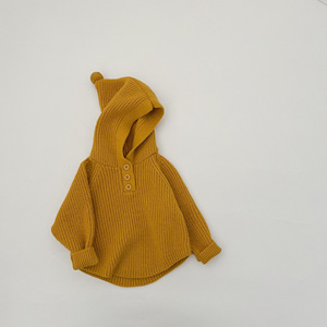<span class=keywords><strong>Pull</strong></span> à capuche pour enfants, garçons et filles, automne-hiver, épais, chaud, couleur unie, tricoté - Product Image 6