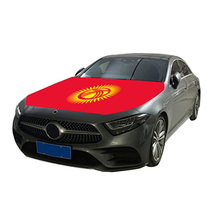 Housse de <span class=keywords><strong>voiture</strong></span> Kirghizistan 120x150cm <span class=keywords><strong>en</strong></span> gros, résistante à l'usure et durable, avec drapeau pour capot moteur - Product Image 3