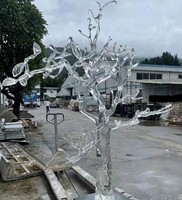 Escultura de Resina Transparente, Árbol de Cristal de Resina Transparente, Piezas Decorativas Europeas para Piso, Modelo Especial Personalizado de Fábrica