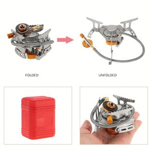 Réchaud à gaz portable pour le camping - Cuisinière d'extérieur pliable avec allumage piézoélectrique et support stable - Product Image 2