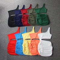 Robe décontractée pour femmes, élégante, Sexy, sans manches, asymétrique, épaule dénudée, Mini, tenue de soirée, robes pour dames, meilleures ventes,