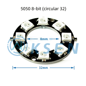 AI-KSEN WS2812 5050 RGB красочный светодиод со встроенным полноцветным драйвером, цветное световое кольцо, квадратный окружающий свет - Product Image 5