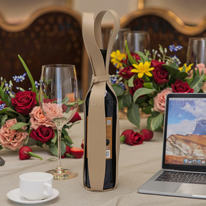 Borsa Regalo per Vino in Pelle PU Custodia per Bottiglia di Vino <span class=keywords><strong>Presentazione</strong></span> per Feste di Matrimonio e Inaugurazione Casa Porta Bottiglia di Whisky per Regali Familiari - Product Image 3
