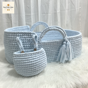 Star New Pattern Baby Diaper Table Poly Color Woven Hand <strong>Basket</strong> for Newborn Discharge Stylish Storage Solution - Product Image 4