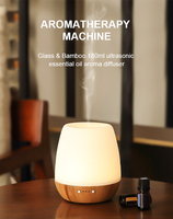 Diffuseur d'huiles essentielles à ultrasons en verre et bambou, humidificateur d'air portable moderne pour la maison