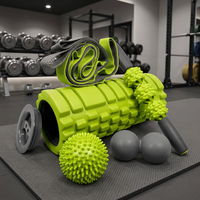 Kit de rouleaux de massage musculaire en mousse portable 5 en 1 pour yoga et Pilates avec ABS et EVA pour le modelage du corps, comprend un coffret cadeau