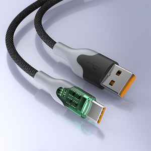 Cable de carga rápida transparente 66W tipo C 6A para teléfonos móviles y computadoras <span class=keywords><strong>Huawei</strong></span> Millet Vivo escáneres de código de barras - Product Image 2