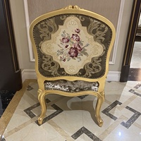 Lakasa Freizeitstuhl Französischer Neoklassischer Stoffsessel Europäischer Stil Wohnzimmer Massivholz Geschnitzter Sofastuhl Abnehmbar