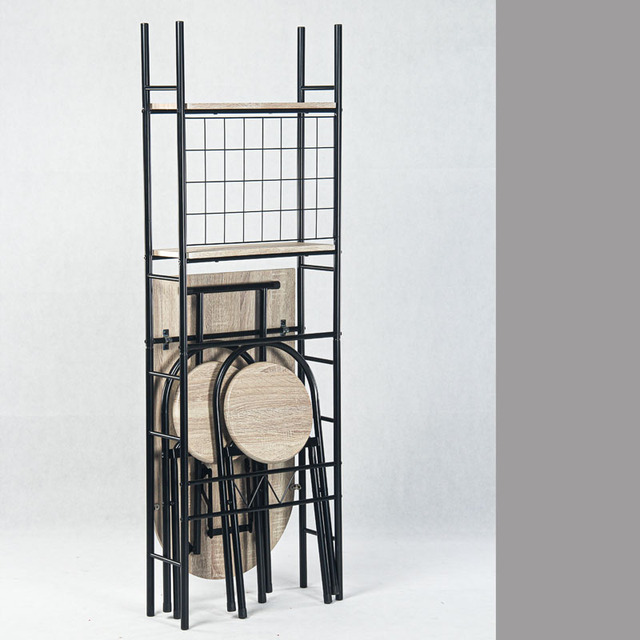 Space-saving Folding Dinner Table Sets/folding Dining Table with Shelf