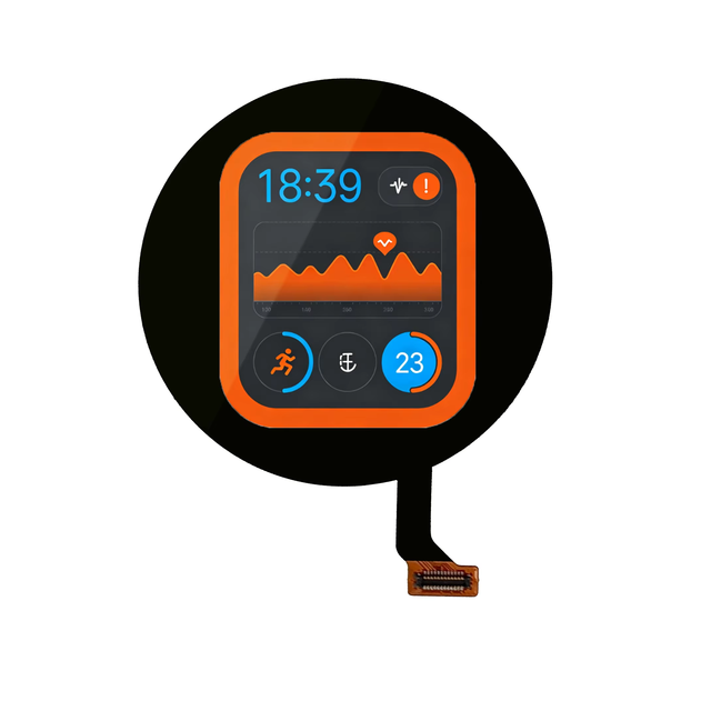 Super Bright 850nit 2.06 Inch AMOLED Round Display 410x502 Resolution MIPI Interface High Contrast Ratio OLED Display Screen