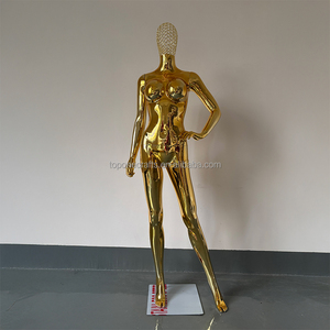 Fábrica al por mayor Sexy Curvy Dummy Chapado en oro Mujer Pecho grande tetona Tallas <span class=keywords><strong>grandes</strong></span> Maniquí femenino con cabeza de metal hueca - Product Image 1
