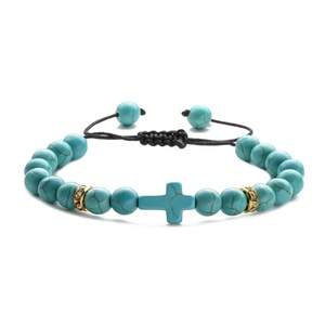 Bracelet en agate tressé en <span class=keywords><strong>pierre</strong></span> naturelle de style nouveau, unisexe, bracelet en <span class=keywords><strong>pierre</strong></span> <span class=keywords><strong>volcanique</strong></span> pour cadeau - Product Image 5
