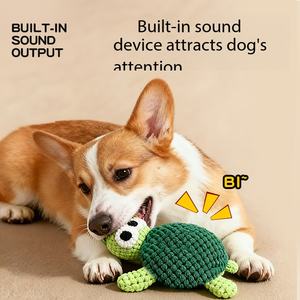 Nouveau jouet en <span class=keywords><strong>peluche</strong></span> pour animaux de compagnie, résistant aux morsures, couineur, en forme de tortue, crabe, étoile de mer, avec corde, pour chiens, animaux marins et animaux transfrontaliers - Product Image 3