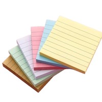 Blocs-notes adhésifs à lignes horizontales colorées, mémo auto-adhésifs pour étudiants, notes détachables pour le bureau et l'école