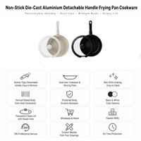 Batterie de cuisine en aluminium antiadhésive personnalisable pour usine, compatible induction, avec couvercle en verre trempé, vente en gros