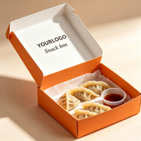 Caja de Cartón Reciclable para Snacks, Resistente a la Grasa, con Espacio para Salsas, Caja Personalizada para Sushi
