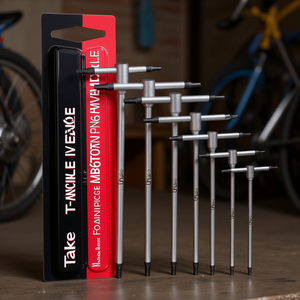 Jeu de clés hexagonales à poignée en T, 6 pièces, gamme de tailles métriques, pour l'entretien de précision des vélos - Product Image 3