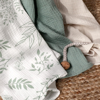 Couvertures d'emmaillotage en mousseline de coton biologique pour literie de bébé nouveau-né couvertures de bébé personnalisées enveloppes d'emmaillotage durables pour bébé
