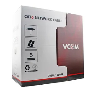 VCOM Cat6 Mạng Trong Nhà Cáp 305M 1000Ft 0.57Mm CCA Đồng Trần 8 Core 4 Cặp UTP Mạng Ethernet Cáp