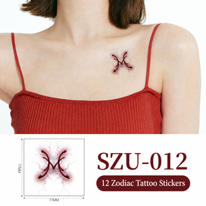สติกเกอร์ลายเส้นเลือดลายจักรราศี 12 ราศี สำหรับติดใบหน้าและร่างกาย กันน้ำ ขายเป็นแผ่น - Product Image 6