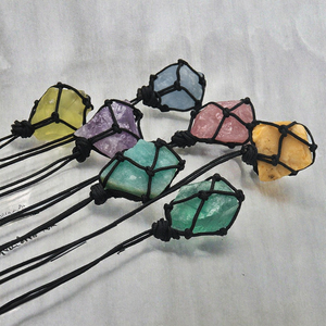 Produits spirituels en gros : Bijoux en cristal avec cage en fil, pendentifs en quartz mélangé, décoration cadeau, Feng Shui - Product Image 2
