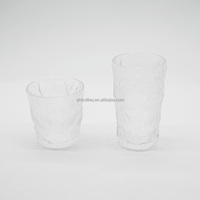 Verre à motif glacier de style nouveau avec texture irrégulière, verre à boire transparent pour l'eau, le whisky, le jus, les boissons