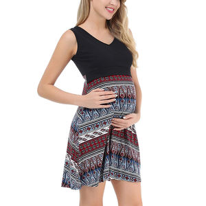 Robe de maternité, manches courtes, <span class=keywords><strong>pour</strong></span> femme, vêtement d'allaitement, avec imprimé au dos, <span class=keywords><strong>pour</strong></span> la <span class=keywords><strong>grossesse</strong></span> - Product Image 2