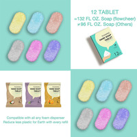Tablettes de savon moussant naturel multi-usages, feuilles de savon solides écologiques, biodégradables et à dissolution rapide pour le lavage des mains, lot de 12