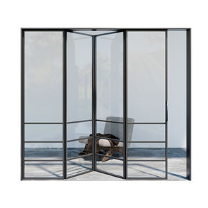 Offre spéciale Cadre en aluminium à rupture thermique lisse personnalisé Porte pliante en verre à double vitrage pour enceinte de restaurant - Product Image 5