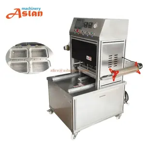 2024 automatic instant food plastic tray packing machine/ prepared lunch box vacuum packing with nitrogen filling